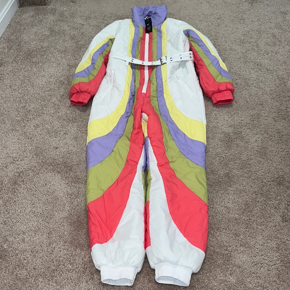 DELIA*S DOLLS KILL Rainbow rider colorblock snowsuit